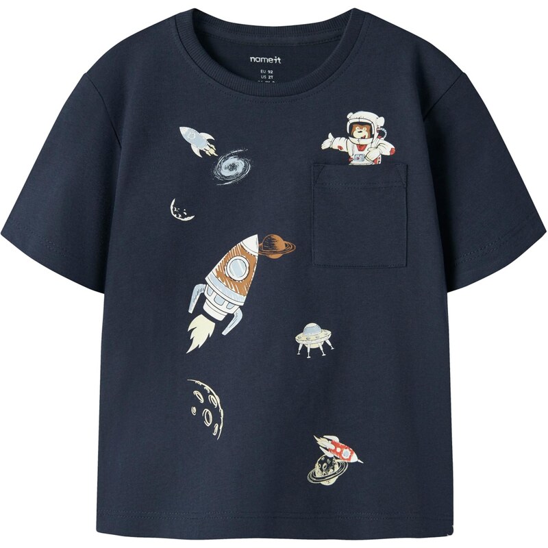 NAME IT Tričko NMMVILIAN námornícka modrá / svetlomodrá / čokoládová / 67668210