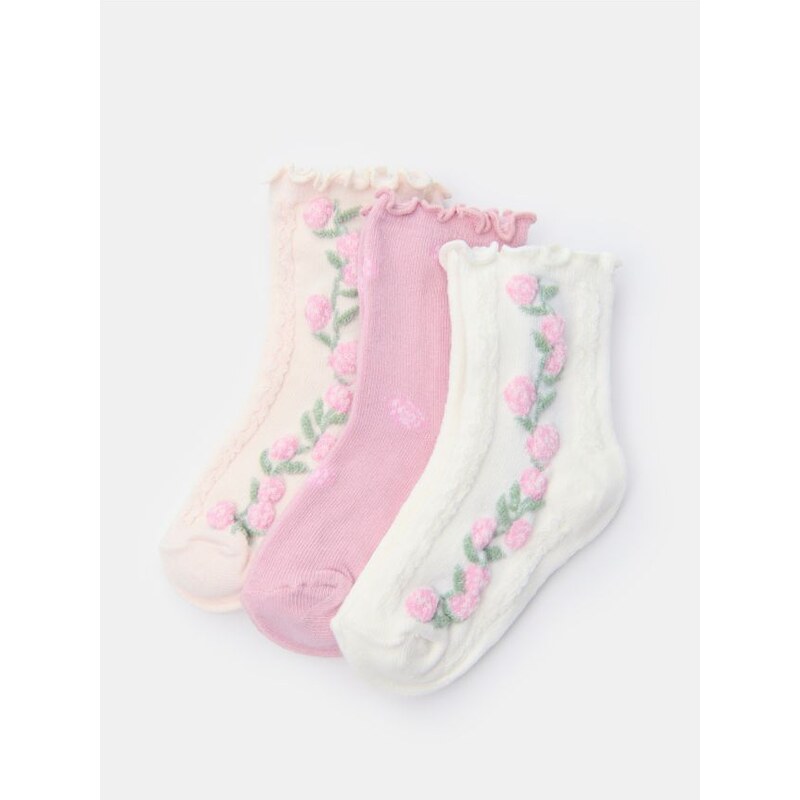 Sinsay - Ponožky 3 kusy - pastelová ružová 67665164
