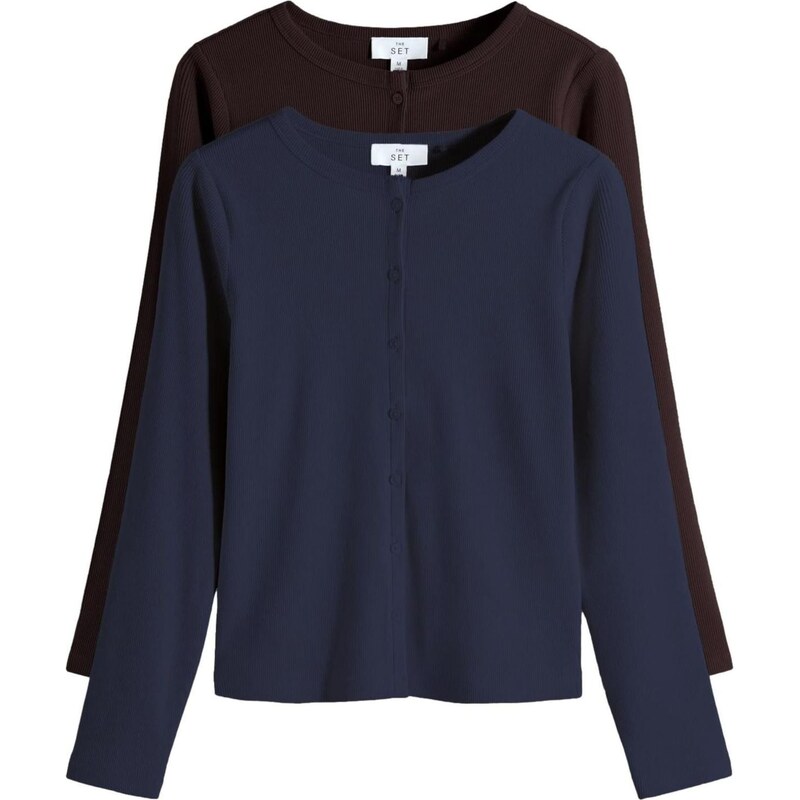 The Set Kardigán námornícka modrá / tmavohnedá 67668396