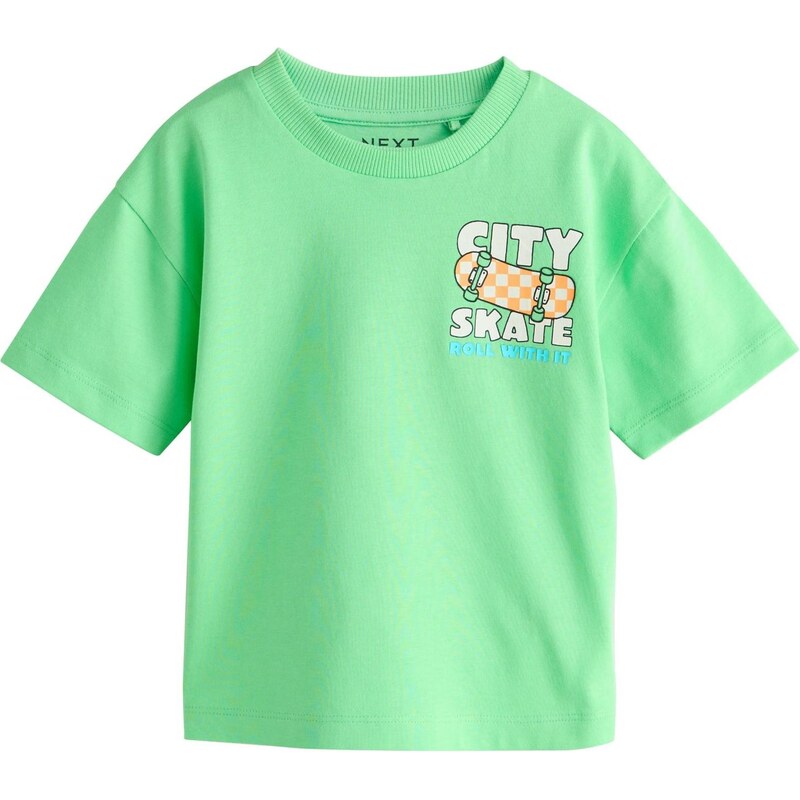 Next Tričko modrá / svetlozelená / oranžová / šedobiela 67668406