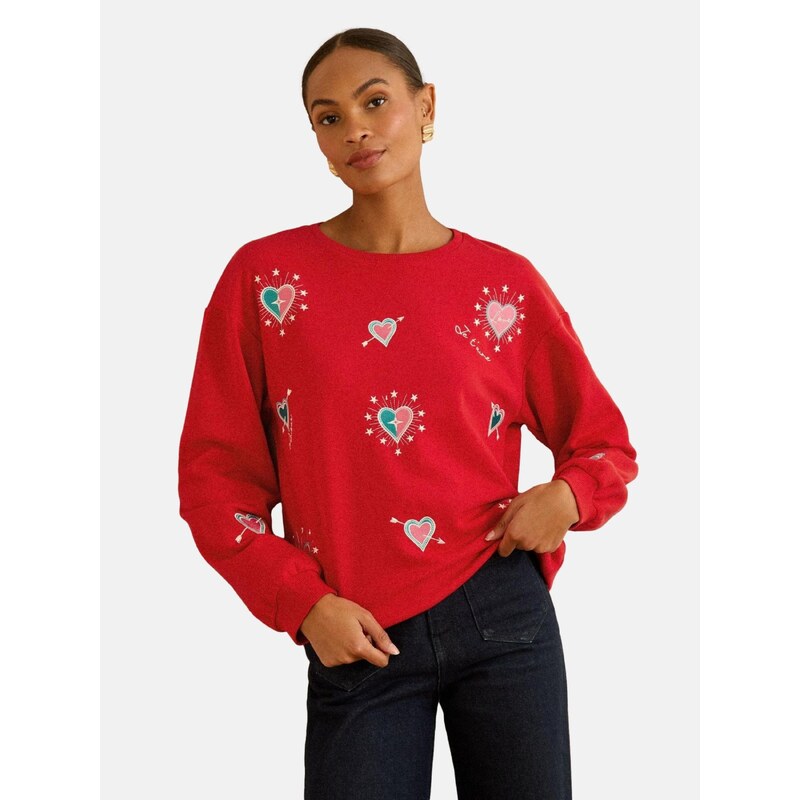 love & roses Mikina béžová / smaragdová / staroružová / červená 67668387