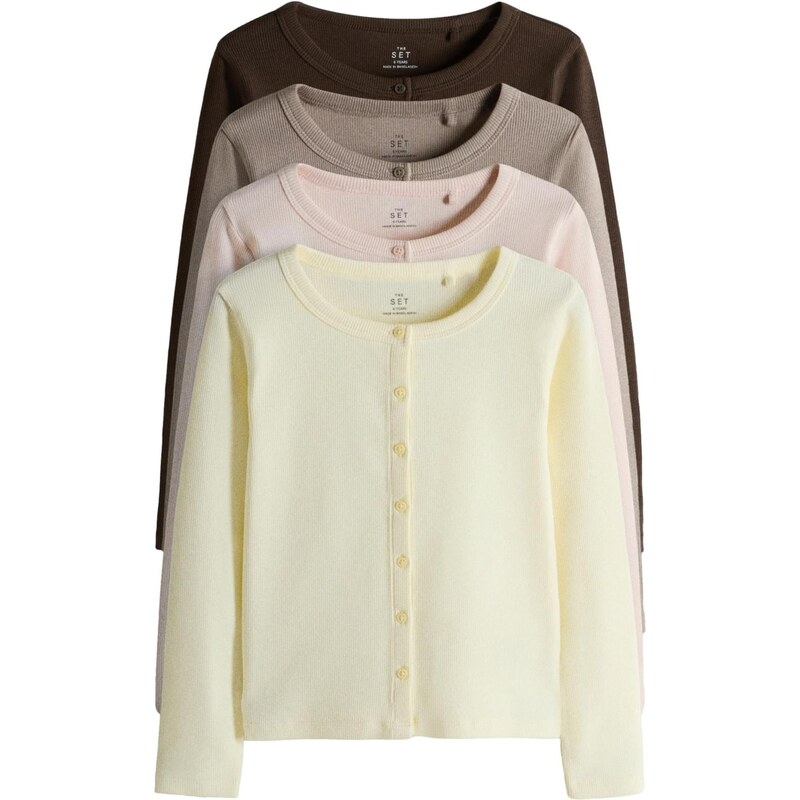 The Set Kardigán čokoládová / svetložltá / tmavošedá / ružová 67668446