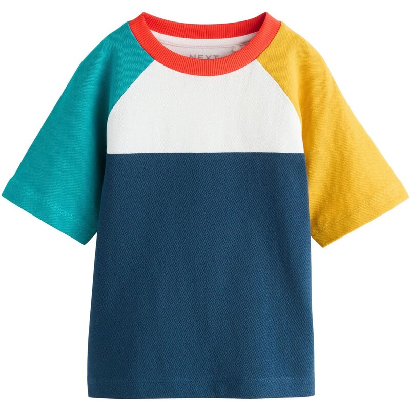 Next Tričko modrozelená / karí / oranžová / biela 67668452