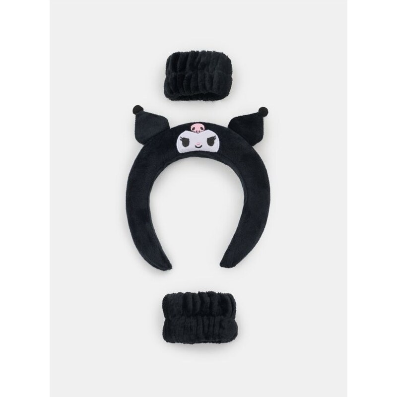 Sinsay - Kozmetická čelenka a pásky na zápästia Kuromi - čierna 67665201