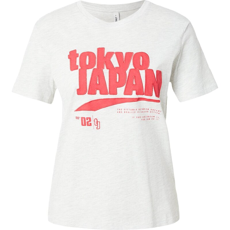 ONLY Tričko svetlosivá / krvavo červená 67668845