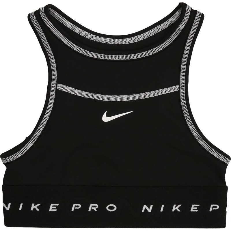 NIKE Športový top SWOOSH svetlosivá / čierna 67668841