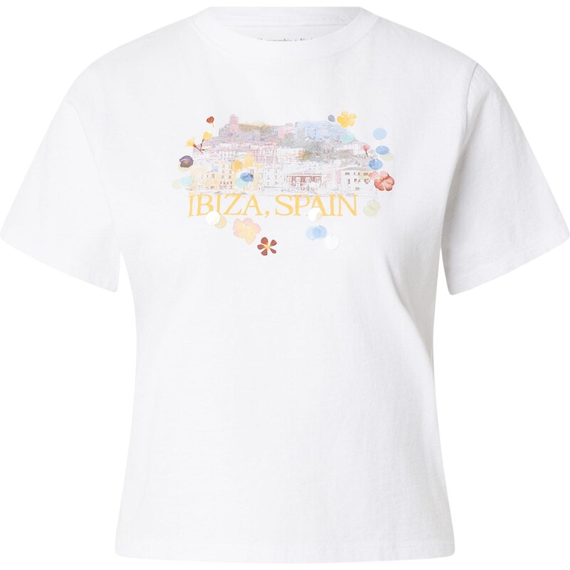 Abercrombie & Fitch Tričko SKIMMING IBIZA CITYSCAPE modrá / žltá / 67668877