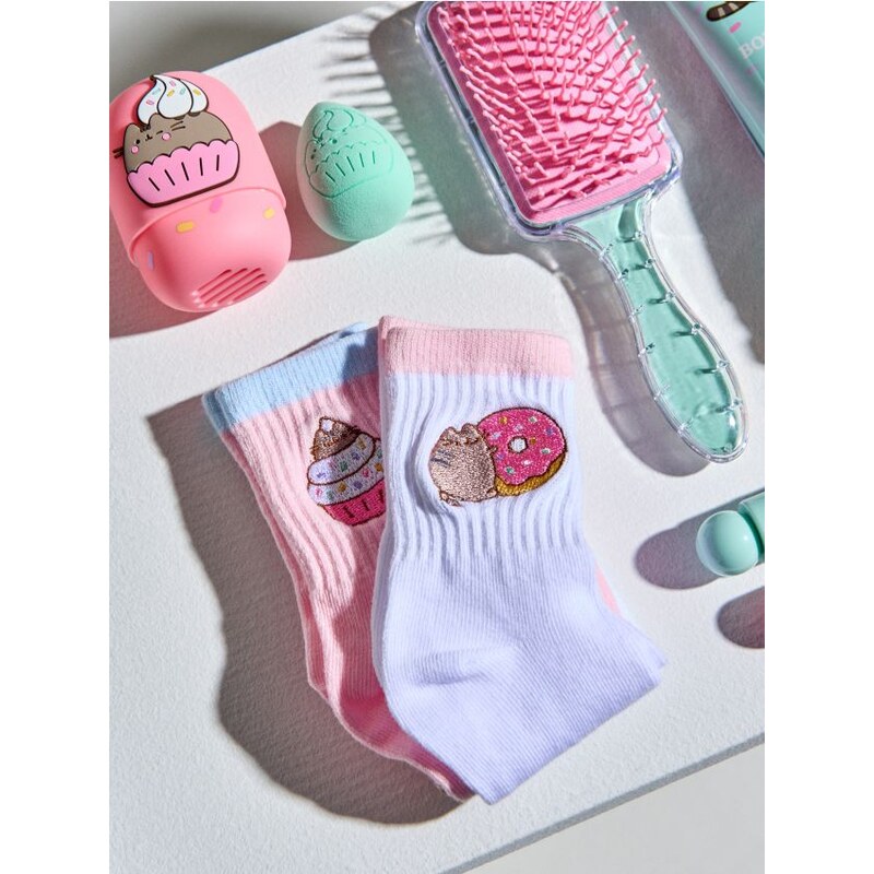 Sinsay - Rebrované ponožky 2 pack Pusheen the Cat - pastelová ružová 67665714