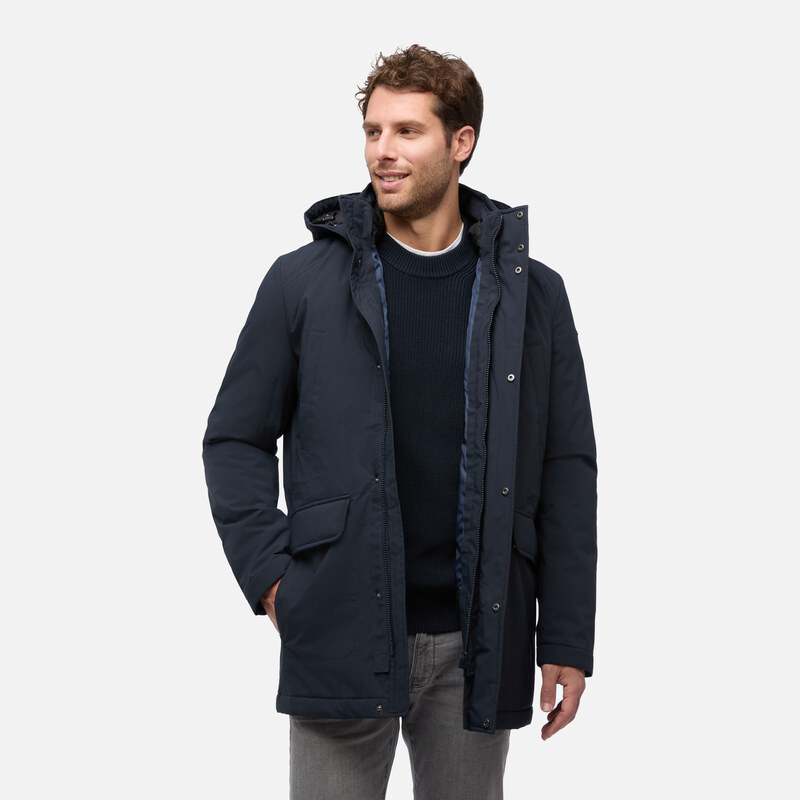 Dark Blue Mens Quilted Jacket Geox Andalo - Mens 65545514
