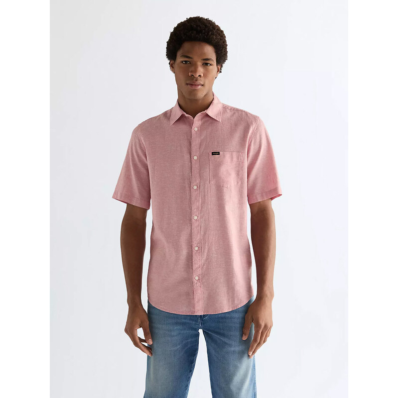 Pánska košeľa WRANGLER SS 1 PKT SHIRT DUSTY ROSE 112378045 67672696