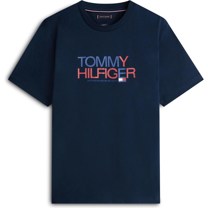 TOMMY HILFIGER Tričko Brand Love modrá / námornícka modrá / červená / 67677912