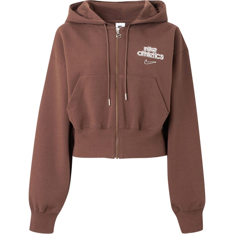 Nike Sportswear Tepláková bunda PHNX FLC gaštanová / šedobiela 67677966