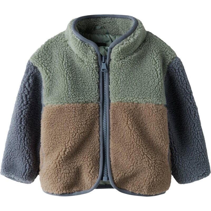 NAME IT Flisová bunda NBMMIMBA tmavomodrá / hnedá / jedľová 67678134