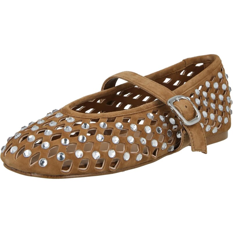 STEVE MADDEN Baleríny s ramienkom Rerun karamelová / strieborná 67678178