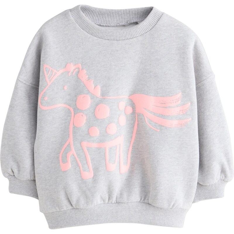 Next Mikina sivá melírovaná / ružová 67678213