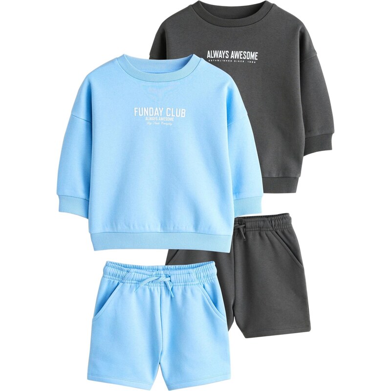 Next Joggingová súprava svetlomodrá / tmavosivá / biela 67678263