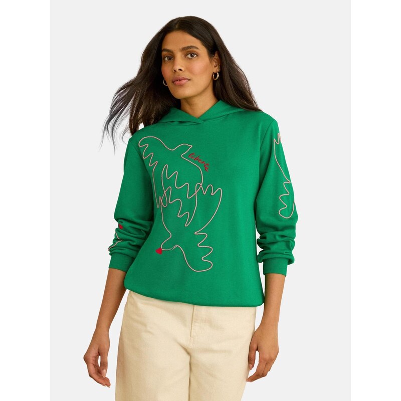 love & roses Mikina smaragdová / ružová / červená 67678285