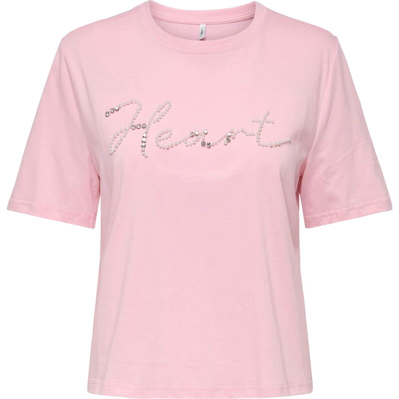 ONLY Tričko ONLALICE ružová / strieborná / perlovo biela 67678343
