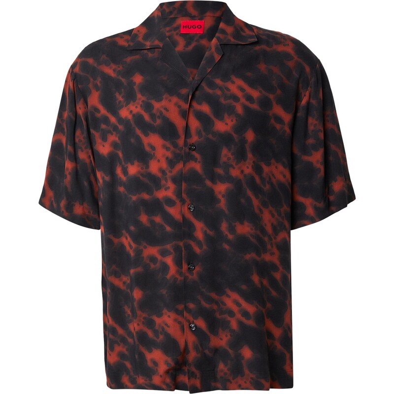HUGO Košeľa Espino hrdzavohnedá / čierna 67678528