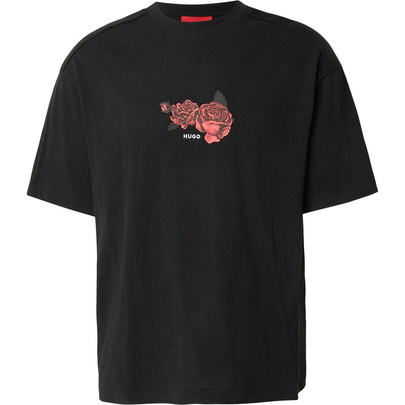 HUGO Tričko Domans opálová / svetlohnedá / svetločervená / čierna 67678510