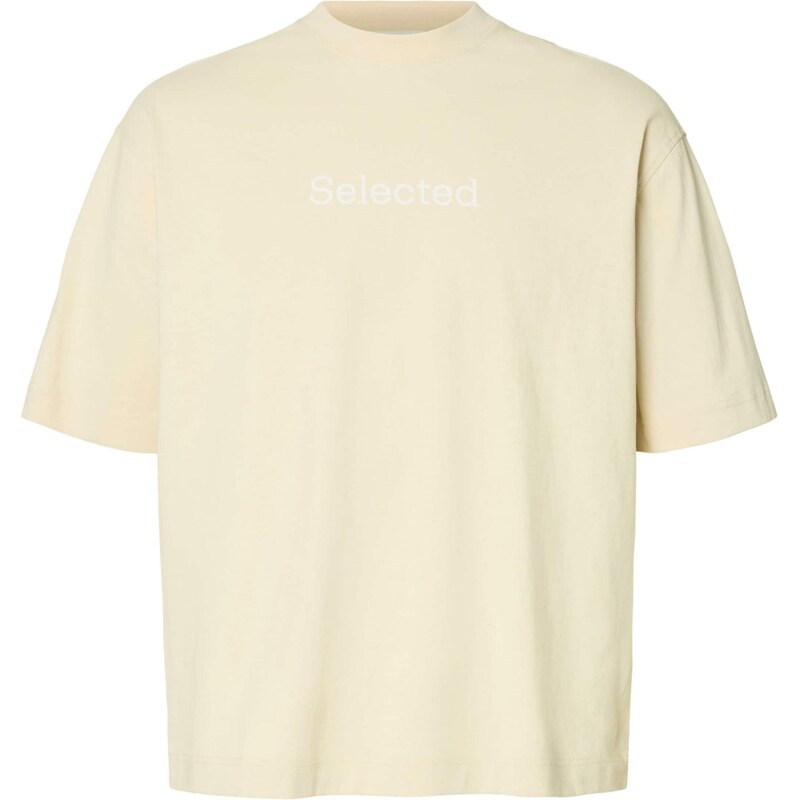 SELECTED Tričko SLHWILL piesková / biela 67678551