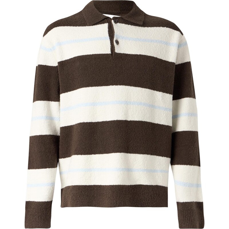 Samsøe Samsøe Sveter Nino nebielená / svetlomodrá / tmavohnedá 67678647