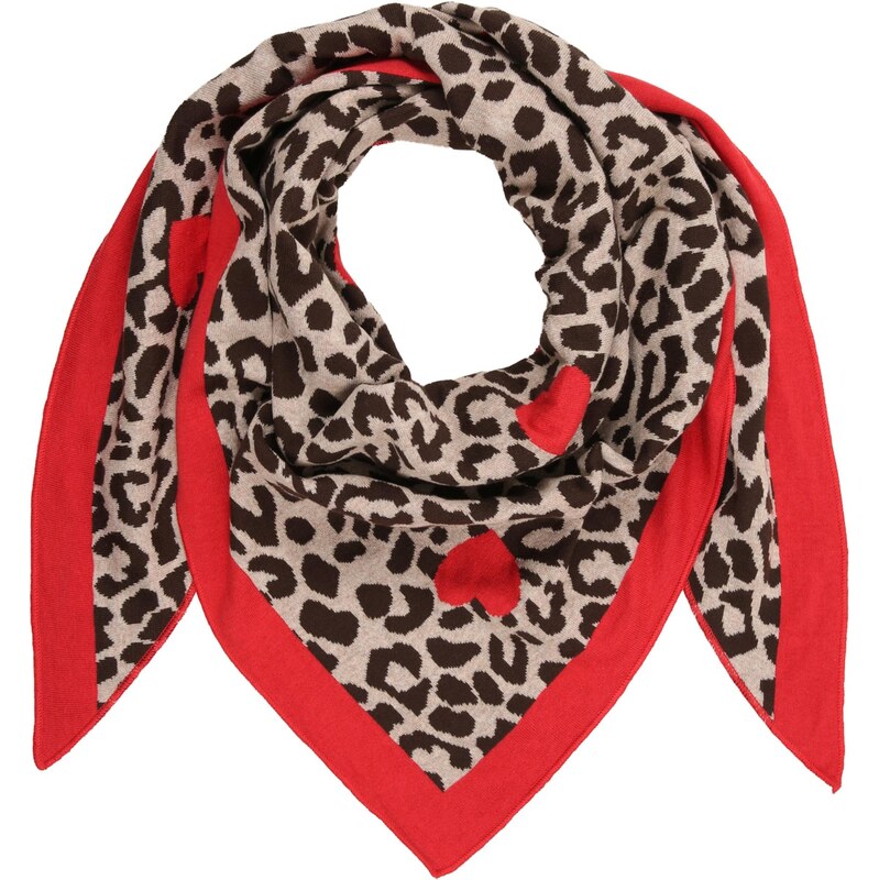 Zwillingsherz Šál béžová / červená / čierna 67678679