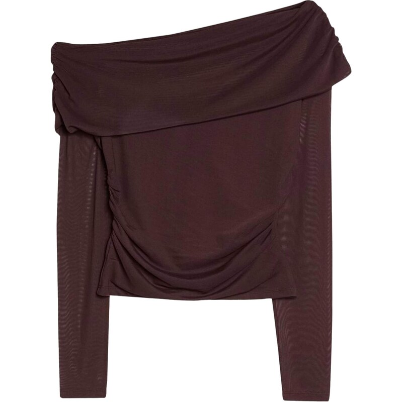 Bershka Tričko čokoládová 67678696