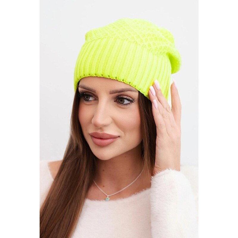 MladaModa Dámska čiapka so širokým lemom K426 neónovo žltá 67680780