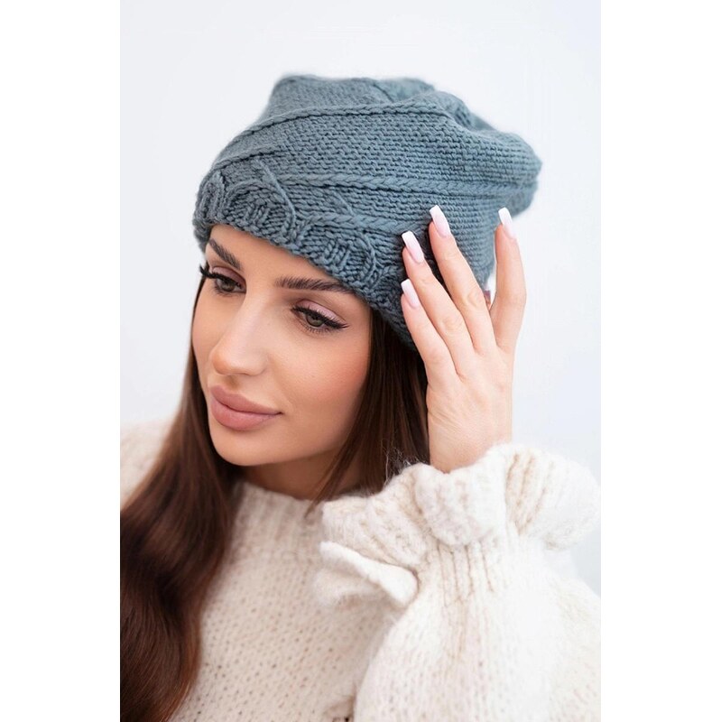 MladaModa Dámska čiapka s ozdobným vzorom K403 tmavá šedá 67680943