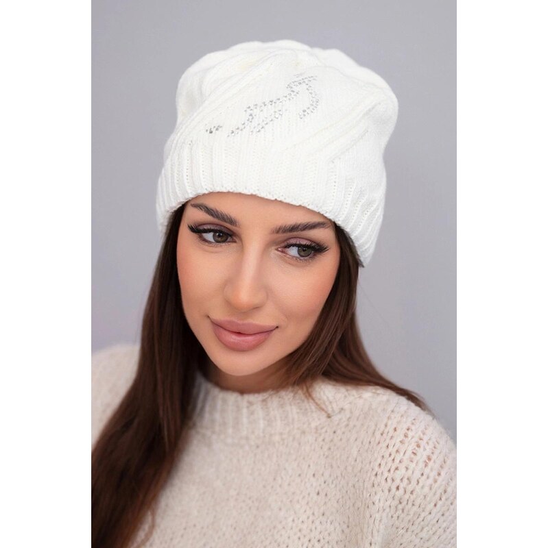 MladaModa Dámska čiapka s geometrickým vzorom a jemným leskom K401 67680953