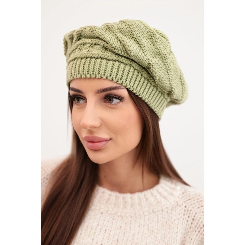 MladaModa Dámska čiapka s baretkovým strihom K378 farba khaki 67680973
