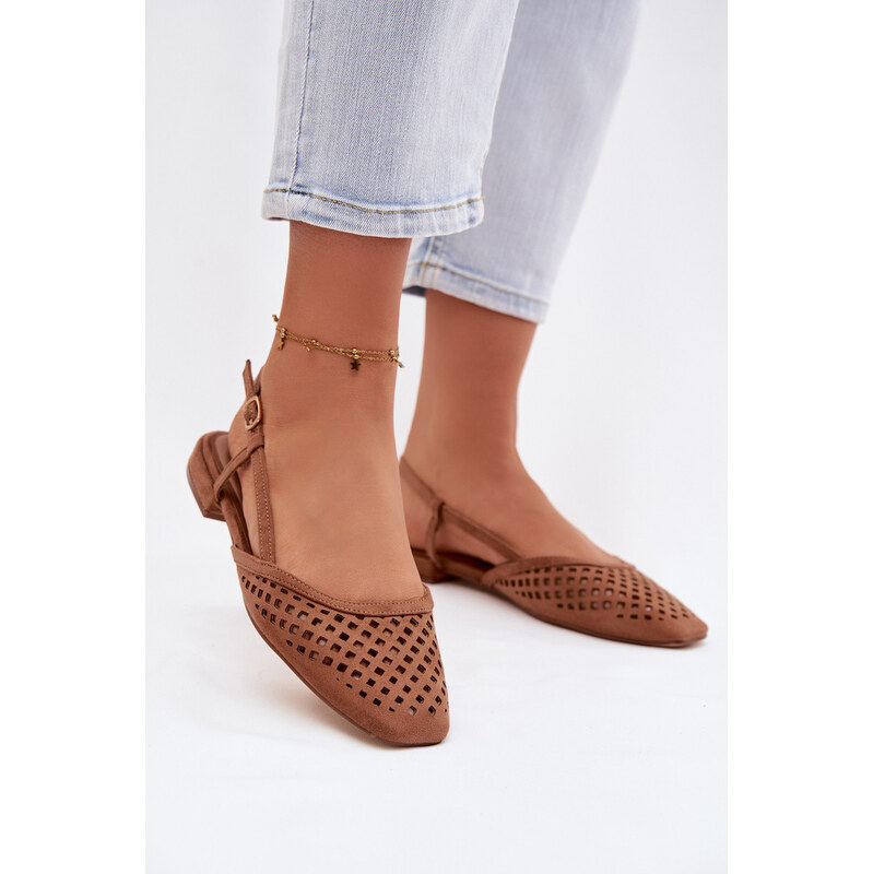 Boto Okenní baleríny z eko semiše Camel Farivelle 67681424