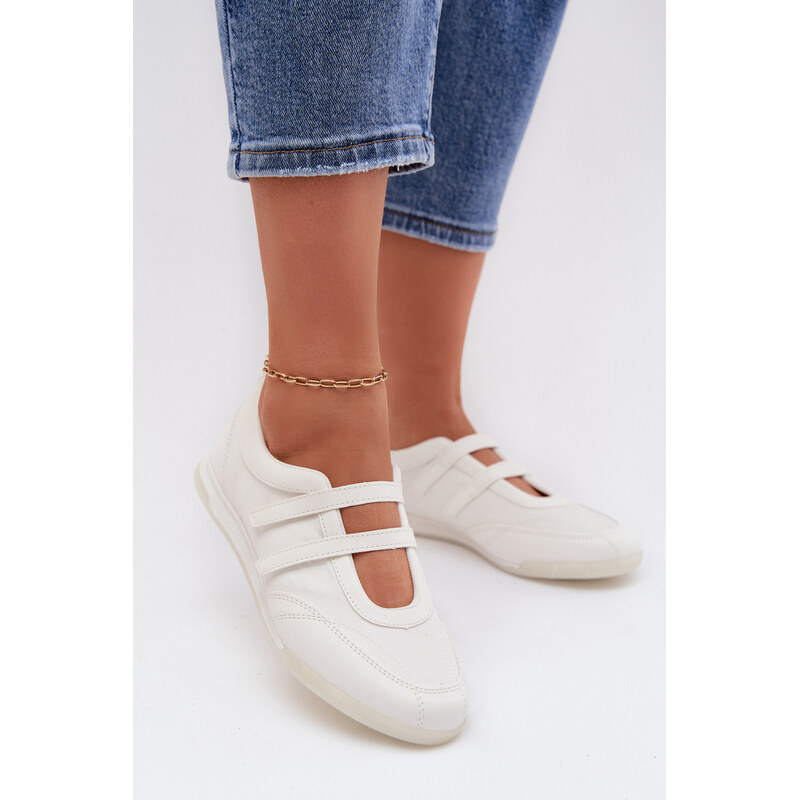 Boto Sportovní dámské baleríny S Paskami Bílé Farvessa 67681633