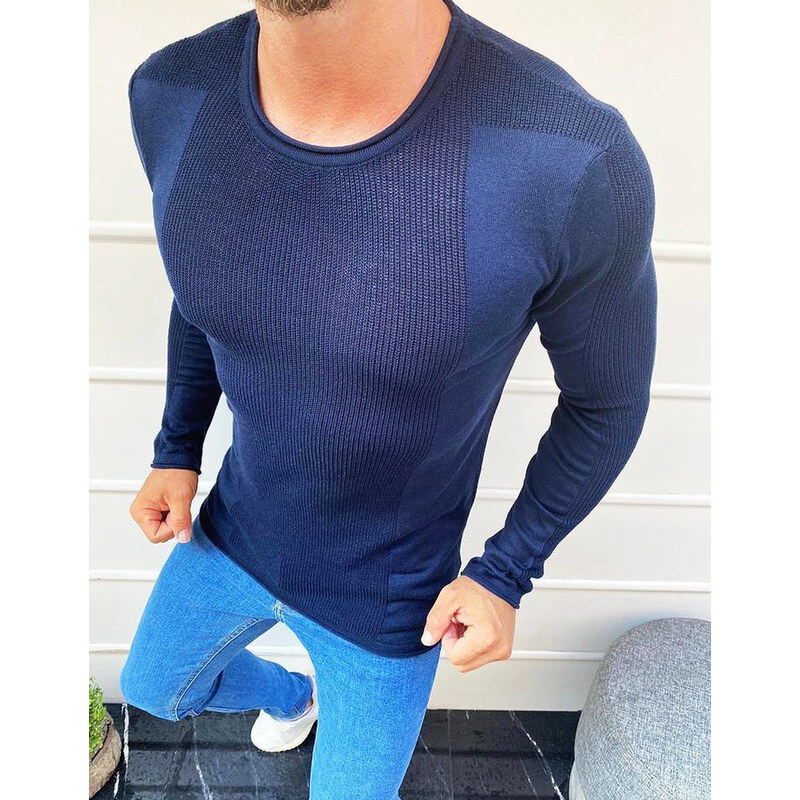 FashionStreet Pánsky tmavomodrý pulóver WX1586 67681952