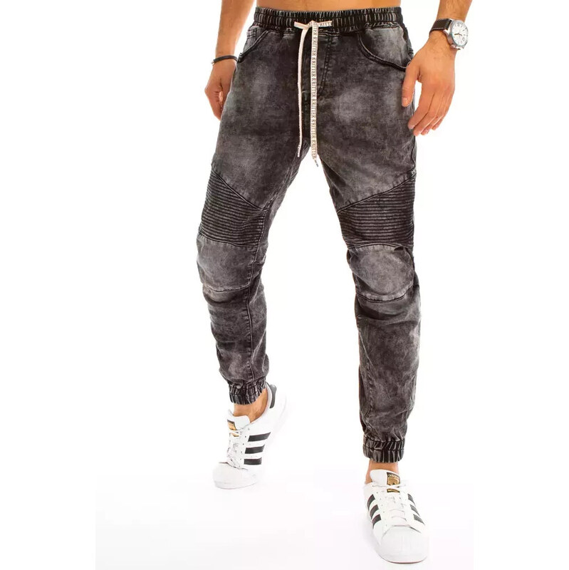 Pánske tmavosivé džínsové nohavice FashionStreet UX3225 67681975