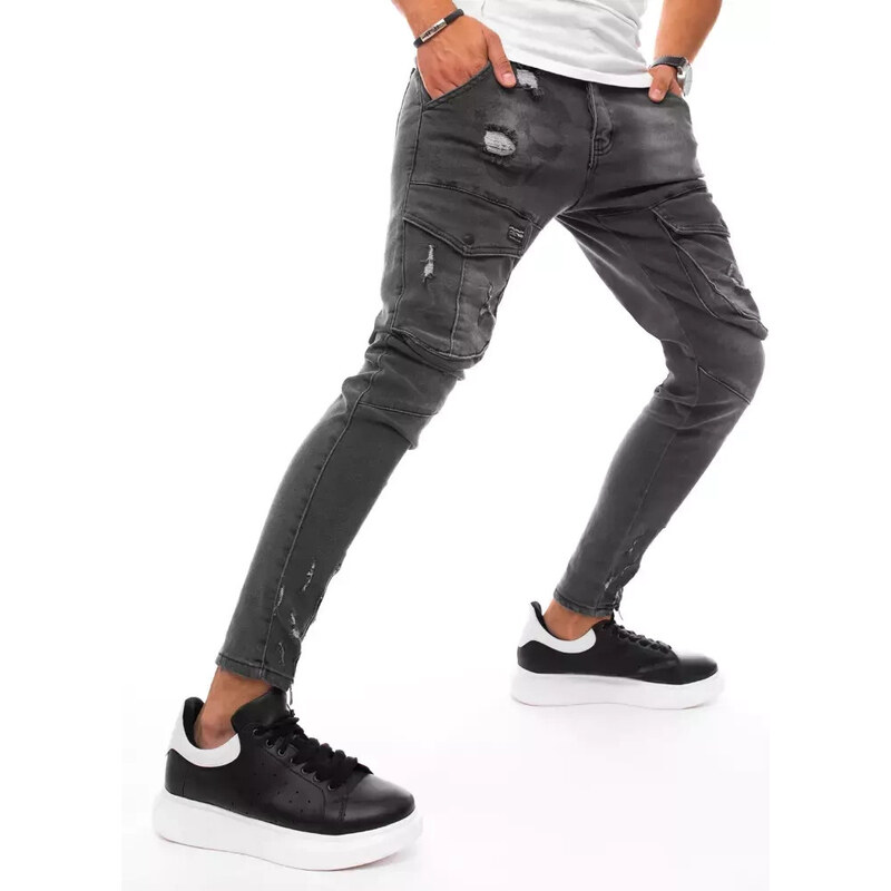 Pánske bojové džínsové nohavice čierne FashionStreet UX3291 67681995