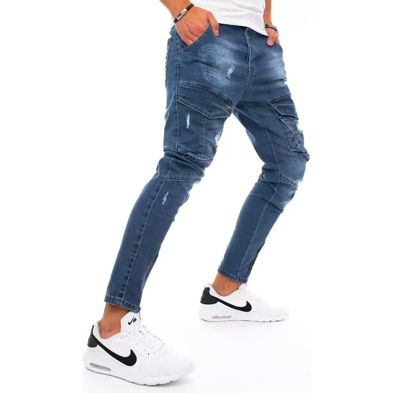 Pánske bojové džínsové nohavice modré FashionStreet UX3293 67681997
