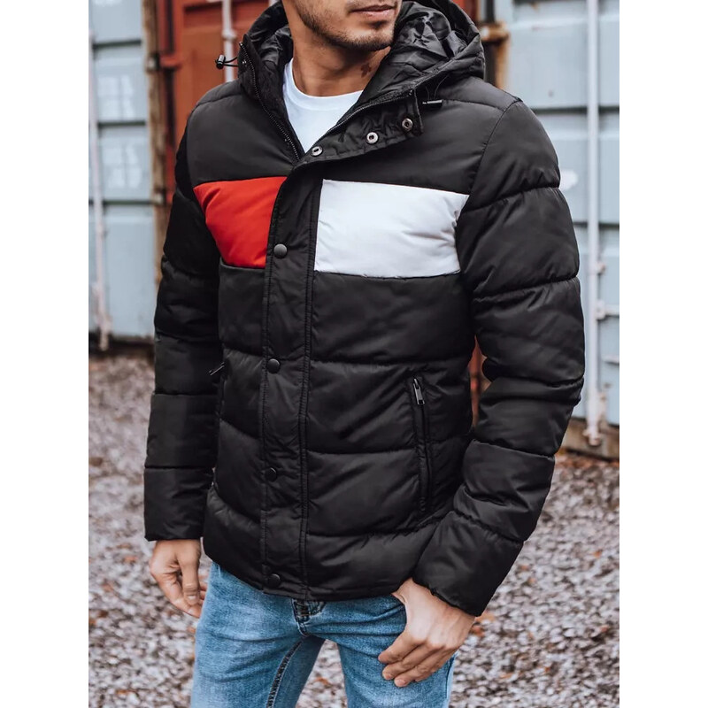 FashionStreet Pánska prešívaná zimná bunda čierna TX3474z 67682012