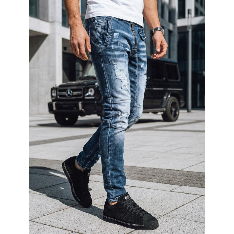 Pánske tmavomodré džínsové nohavice FashionStreet UX3828 67682069