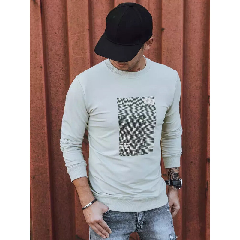 Pánska béžová mikina s potlačou FashionStreet BX5355 67682113