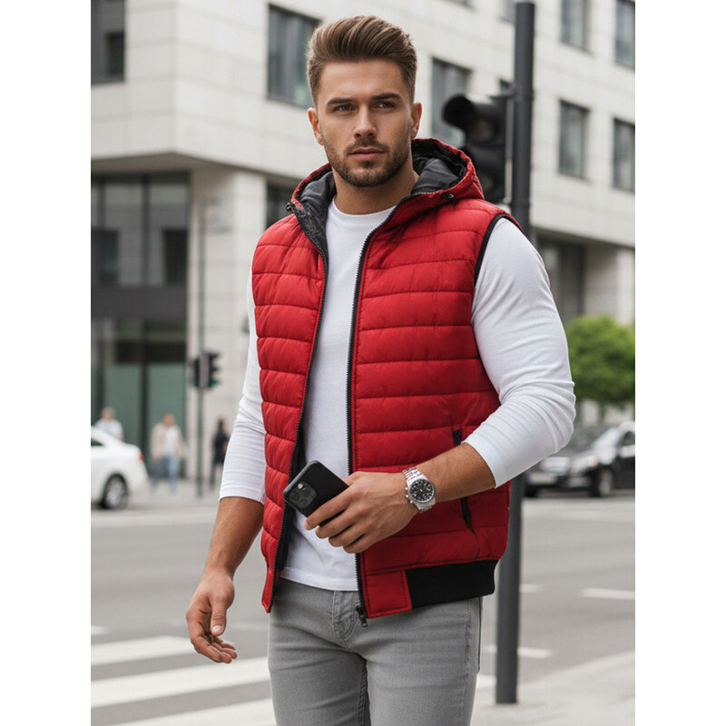 Pánska červená vesta FashionStreet TX4265 67682128