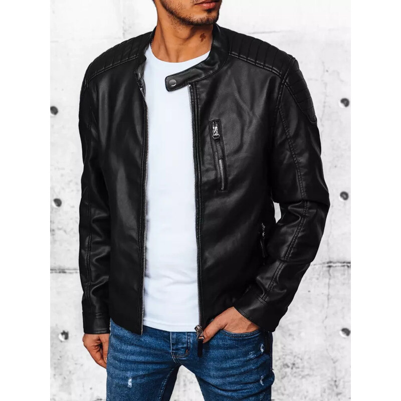 Pánska kožená bunda čierna FashionStreet TX4382 67682200