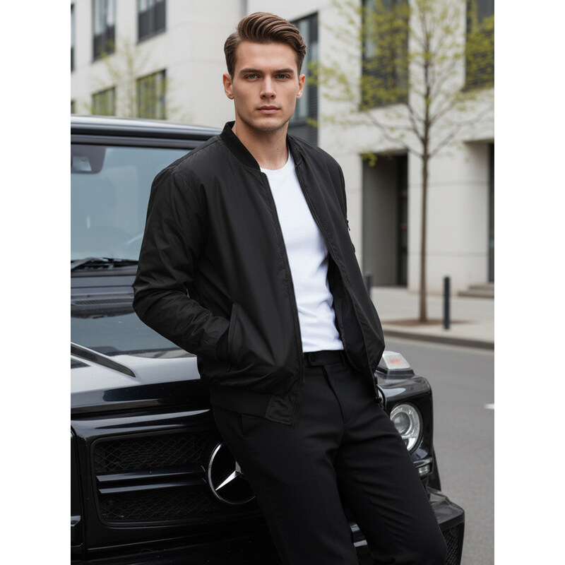 Pánska bunda bomber čierna FashionStreet TX4423 67682227