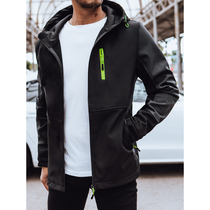 Pánska softshellová bunda s kapucňou čierna FashionStreet TX4464 67682287