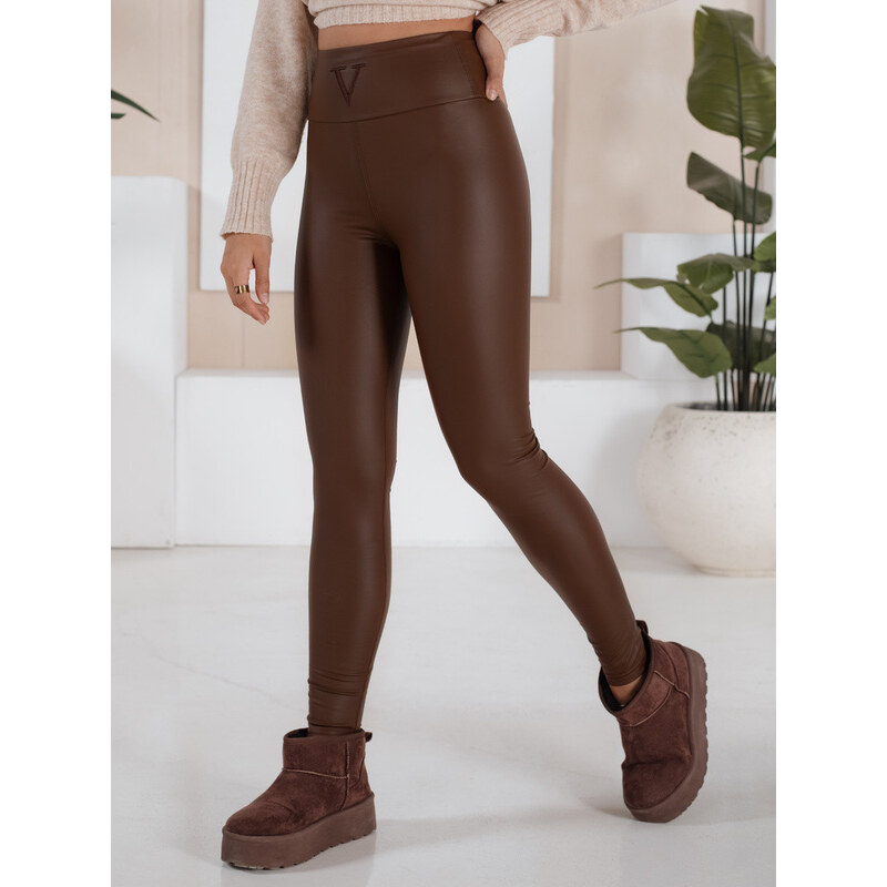 Dámske čokoládové voskované nohavice VALENTIS FashionStreet UY1559 67682304
