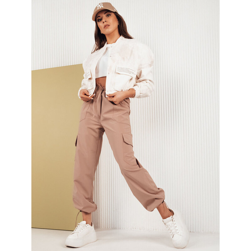 Béžové dámske padákové nohavice MITON FashionStreet UY1675 67682328