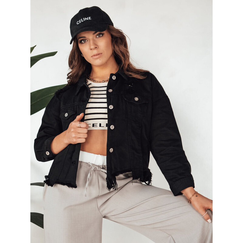 Dámska nadrozmerná džínsová bunda MOLI black FashionStreet TY4132 67682410