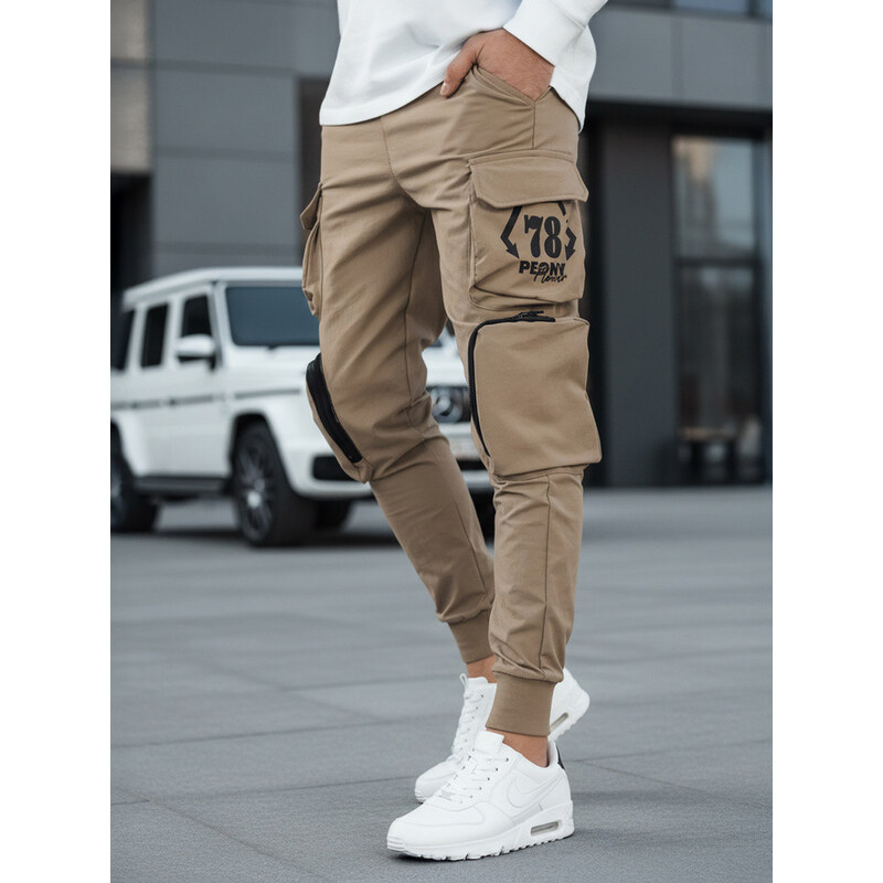 FashionStreet béžové pánske bojové nohavice UX4166 67682430