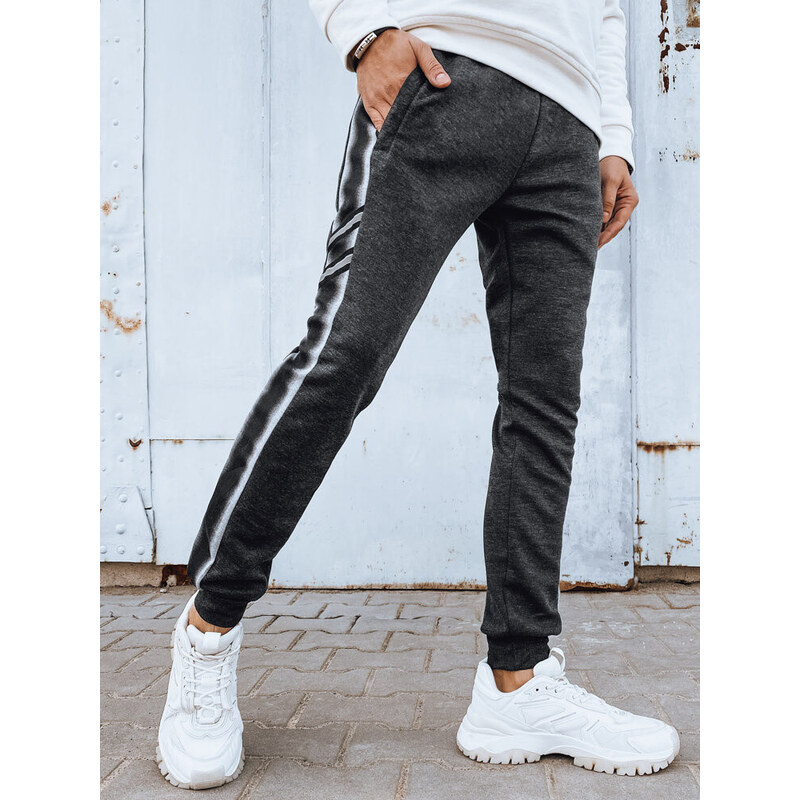 Pánske tmavosivé tepláky FashionStreet UX4197 67682452